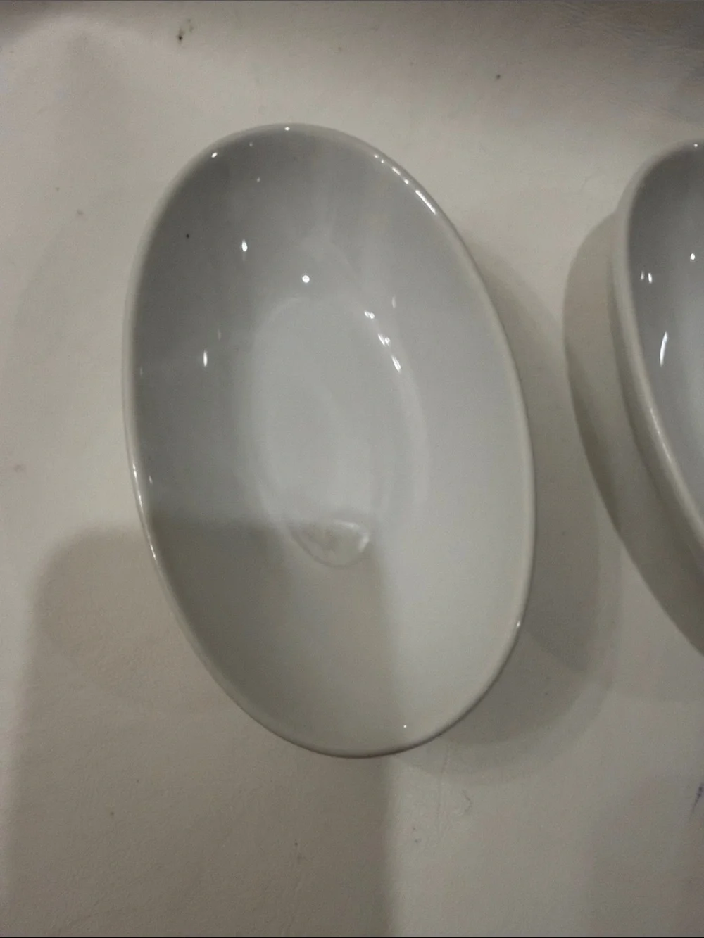 Vertex Vista 6 Oz Premium White Oval Ceramic Casserole Serving Bowls Set of 2